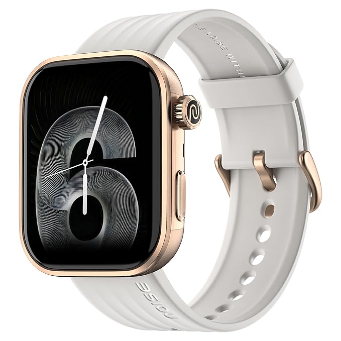Noise Pro 6 Smart Watch:Intelligent AI, Endless AI Watch Faces, AI Companion, 1.85” AMOLED, EN2 Processor, Nebula UI 2.0, Emergency SOS, Compatible with iOS & Android(Ivory Gold)